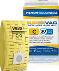 30 Pack Premium Type C Vacuum Bags For Canister Vacuums Compatible With Kenmore Sears Style C Q CQ 5055 50557 50558 50104
