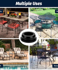 Heavy Duty Rubber Chair Leg Caps For Wrought Iron Patio Furniture 1.25 Inch Inner Fit Anti Slip Floor Protectors in use