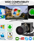 Crystal Clear 1080P USB Web Camera With 5-50mm Varifocal Telephoto Zoom Lens, Manual Focus, Sony IMX323 Sensor, compatibility overview