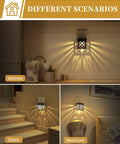 Two Pack Plug In Night Lights With Dusk To Dawn Sensor in kitchen, stairs, and bedroom, adjustable brightness, soft white glow