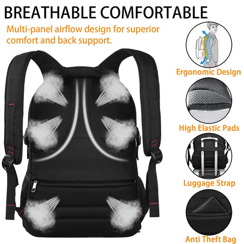 Extra Large Travel Laptop Backpack For Men And Women TSA Friendly Heavy Duty Workhorse Backpack with ergonomic airflow design