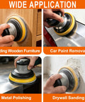 Diamond Shape 5 Inch Sanding Discs Kit With 80 Pack 8 Hole Hook And Loop Sandpaper Set used on wood, metal, drywall, and car paint