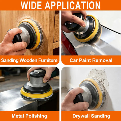 Diamond Shape 5 Inch Sanding Discs Kit With 80 Pack 8 Hole Hook And Loop Sandpaper Set used on wood, metal, drywall, and car paint
