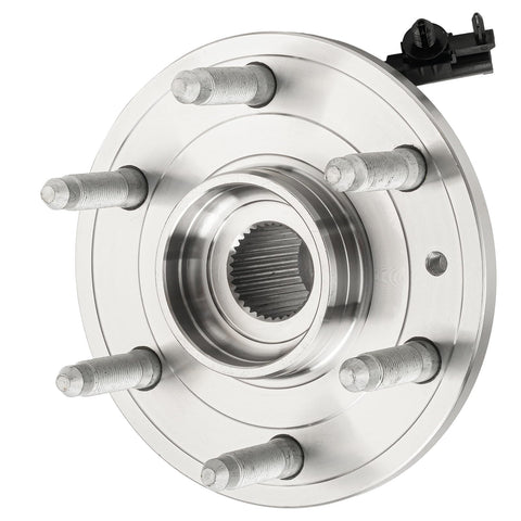 Beefed Up Front Wheel Hub Bearing Assembly With ABS Replacement For 2007 To 2013 Chevrolet Silverado 1500 And 2007 To 2013 GMC Sierra 1500 Plus 2007 To 2014 Tahoe Suburban 1500 And 2007 To 2014 GMC Yukon 6 Lug