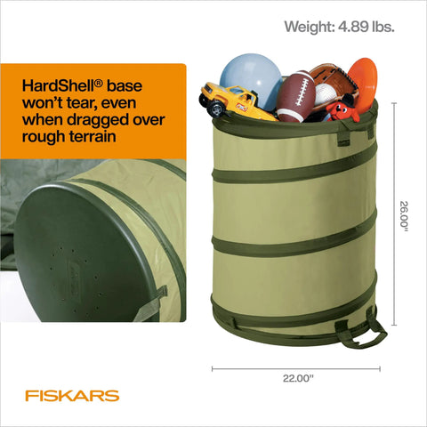 Kangaroo Collapsible Garden Bag With Heavy Duty Hardshell Bottom For Yard Waste And Lawn Care 30 Gallon Reusable Container displayed