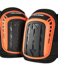 Heavy Duty Gel Padding Knee Pads With Strong Double Straps For Work, bright orange with thick foam shield