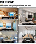 Recessed Lighting 4 Inch RGBCW Color Changing 12W LED Downlights with Junction Box,1080Lumens in bedroom, bathroom, kitchen, living room, office.