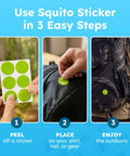 Steps to use Squito Stickers Mosquito Repellent Patches 78 Patch Pack DEET-Free All Natural Citronella Oil