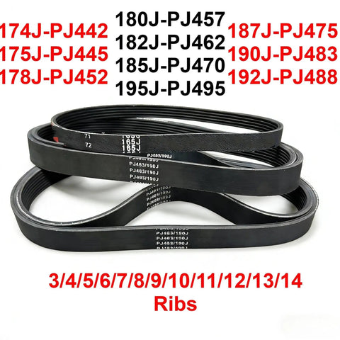 Heavy Duty Power Transmission Drive Belt 174J 175J 178J 180J 182J 185J 187J 190J 192J 195J 13 Rib 1 Piece for Conveyor