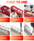 Heavy Duty Door Hinge Jig And Lock Installation Kit Aluminum Alloy Router Template For Hinge Mortising No Sweat Setup Fits Standard Interior Doors; aligning jig and bits for perfect hinge cuts.