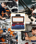 All In One 52 Piece Thread Checker Kit For Nuts And Bolts With 28 SAE And 24 Metric Gauges used in automotive, bike, school, and home repairs