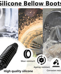 Universal Steering Rack Boot Kit DIY Friendly Pro Grade Inner Tie Rod Boots For Rack And Pinion, Dustproof Silicone Boots