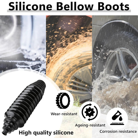 Universal Steering Rack Boot Kit DIY Friendly Pro Grade Inner Tie Rod Boots For Rack And Pinion, Dustproof Silicone Boots