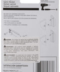 Back packaging of Security Slide Latch Door Lock Bolt 3 Inch Heavy Duty Hardware For Flush Or Recessed Doors And Gates Satin Nickel Finish