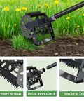 2 In 1 Heavy Duty Rotary Cultivator And Weeder Hand Tiller with sharp blade on grass field