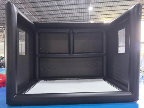 Spacious Portable Inflatable Golf Simulator Enclosure Matte Black For Indoor And Outdoor Practice Built For Serious Golfers With Screen 15W X 12H X 16.5D Ft Heavy Duty PVC Tarpaulin And 1200W Air Pump