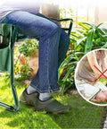 Person using Kneeling Garden Bench Seat 2 In 1 Folding Stool With Tool Pouches Heavy Duty Garden Kneeler And Chair in garden
