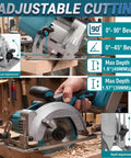 5 Inch Brushless Cordless Circular Saw Packing A Beefy 6000 Rpm Spin And Quick Bevel Swaps For Hassle Free Wood And Soft Metal Cutting On Everyday Crew Projects Today with adjustable cutting features.