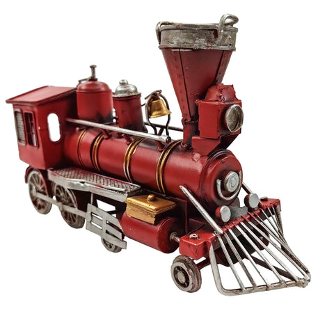 Metal Classic Locomotive Model Train Christmas Decor Vintage Tabletop Centerpiece For Holiday Dining Realistic Red Carriage