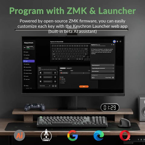 Programming interface for Slick Wireless Mechanical Keyboard With Numeric Keypad Featuring 8000Hz Polling Rate And Rock Solid Pbt Keycaps.