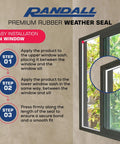 Installation steps for Peel And Stick Door And Window Weatherstrip Seal 9/16 Inch Wide 5/16 Inch Thick 10 Feet Long White EPDM Rubber