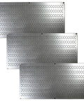 Three Pack Pegboard Set, 16 Inch Tall By 32 Inch Wide Steel Wallboards For Home And Garage Tool Storage And Organization, Metallic Galvanized Finish