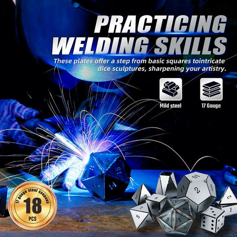 18 Piece Welding Coupon Set Made From 17 Gauge Mild Steel For Starter Welders And Beginners, Premium Practice Plate Kit