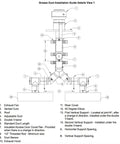 Grease duct installation guide illustrating Built Tough Double Wall Stainless Steel Grease Duct 14 Inch Round 90 Degree Elbow details.