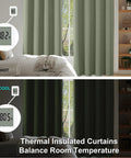 Ava Sage Green Blackout Curtains For Bedroom 2 Panels Set 40 Inch Wide By 63 Inch Long Rod Pocket Or Clip Style Thermal Insulated Energy Saving Drapes balancing room temperature with thermal insulation.
