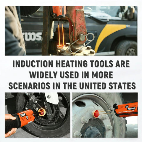 1500W Induction Bolt Removal Kit with Case, 25S Fast Heat Induction Tool and Bolt Buster used on automotive parts