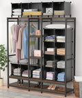 12 Cube Storage Organizer Closet System For Home And Kids Room Portable Clothes Shelves with clothes and accessories displayed