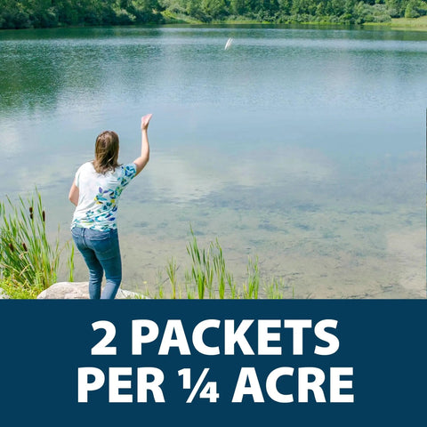 Easy To Use Beneficial Bacteria Pond Clarifier Packets For Clear Water, 12 Count, Fast, Lasting Results With A No Fuss Dose For Your Pond And A Cleaner, Healthier Ecosystem. 2 packets per 1/4 acre