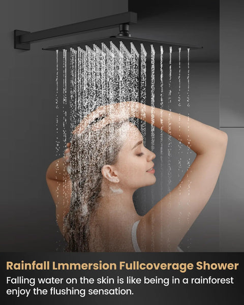 Built Tough 10 Inch Matte Black Shower Faucet Set Featuring Solid Brass Shower Valve Kit And Rust Resistant Stainless Steel Arms For Easy Install And A Smooth Daily Shower Experience Anytime