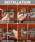 Installation of Cabinet Hinge Repair Plate Kit With Stainless Steel Fixing Plates for Cupboard Doors, step-by-step guide