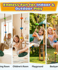 Kids enjoying Kids Tree Swing Set With 330Lb Capacity Rope Swing With Platforms And Disc Seat Outdoor Backyard Playground Accessories