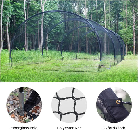 30 Ft Baseball Batting Cage With Frame For Backyard Training 30 Ft Long 13 Ft Wide 9 Ft High Net Includes Fiberglass Poles