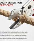 RONAN Multi-Cut quick-change utility cutter with red handle cutting thick rope
