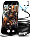 Dual Lens Endoscope Camera With Light For Inspections, 8 Plus 1 Adjustable LED Lights, 1980P HD Resolution, smartphone connection