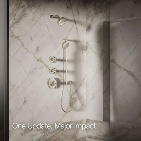 Purist Three Function Shower Head With Full Coverage Massage And Silk Spray, High Pressure 1.75 Gpm, Vibrant Brushed Nickel Finish