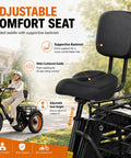 Electric Tricycle For Adults With 1350W Peak Motor Folding 3 Wheel Ebike 48V 15.6Ah Battery 20 Inch Fat Tire Beast 20 MPH Top Speed Differential Drive Black And Orange adjustable comfort seat with backrest