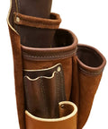All Leather Heavy Duty Tool Pouch For Pros Reinforced Seams Pro Grade 4 Pocket Framing Pouch With Hammer Loop Handmade In The USA