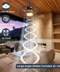 Plug And Play No Fuss Outdoor Ceiling Fan With Lights 20 Inch Wet Rated Gazebo Fan With Remote And App Control in wood color
