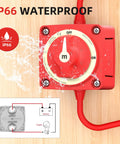 Beefy 12V 48V Battery Disconnect Switch With 300A Capacity Ignition Protected On Off Kill Switch, waterproof feature shown