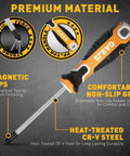 Highlighted features of the 86 Piece Magnetic Screwdriver Set With Torx Slotted Phillips Precision Drivers, SAE And Metric Nut Drivers.