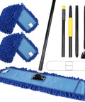 Heavy Duty 24 Inch Microfiber Dust Mop Kit With 61 Inch Extendable Handle And Two Quick Swap Pads For Top Shelf Floor Cleaning and No Fuss Commercial Floor Care Today components displayed.