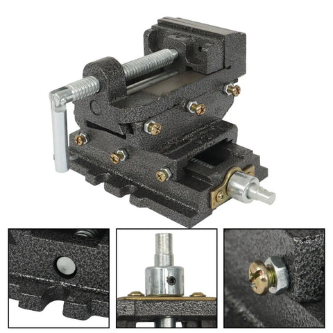 Heavy Duty Metal Milling Machine With 3 Inch Sliding Vice Drill Press And Cross Clamp Fixture For Precise Bidirectional Clamping And No Nonsense Secure Workholding, iron bench vice