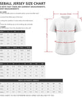 Custom Baseball Jerseys Personalized Team Uniforms For Men Women Boys Girls Moisture Wicking Breathable Mesh Size Chart