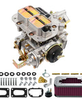 2 Barrel Weber 32 36 Carburetor With Air Filter Assembly Kit For Toyota Pickup Celica 20R 22R Mazda B2000 B2200 720 510 CJ5 CJ7 CJ8 Electric Choke Replacement, showing all components