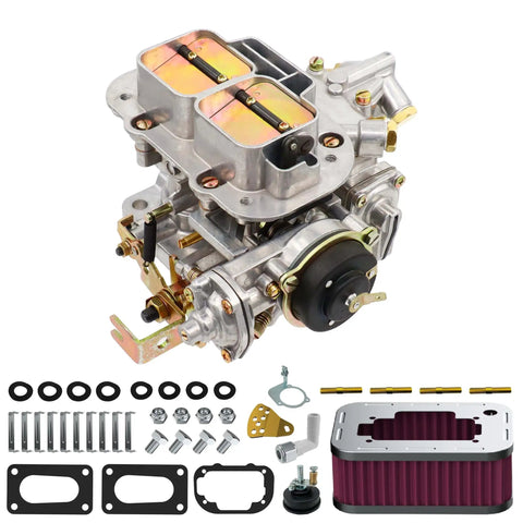 2 Barrel Weber 32 36 Carburetor With Air Filter Assembly Kit For Toyota Pickup Celica 20R 22R Mazda B2000 B2200 720 510 CJ5 CJ7 CJ8 Electric Choke Replacement, showing all components