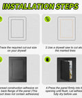 Installation steps for Heavy Duty Drywall Access Panel Nine Point Nine Inch Ceiling Repair Cover with detailed instructions.